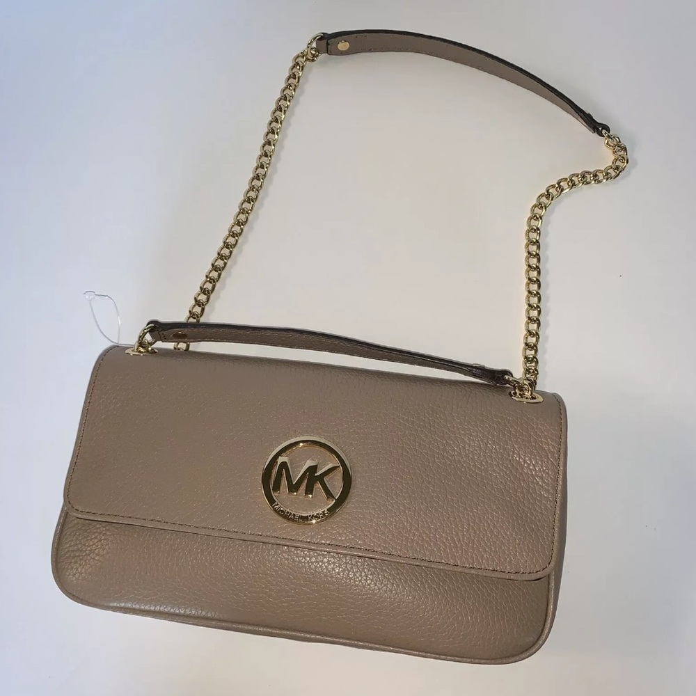 MICHAEL KORS FULTON SHOULDER FLAP LEATHER BAG
